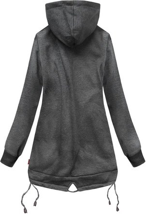 DŁUGA BLUZA W PASKI GRAFITOWA 2 (D246)