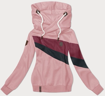 Damska bluza z kapturem brudny róż (2301)