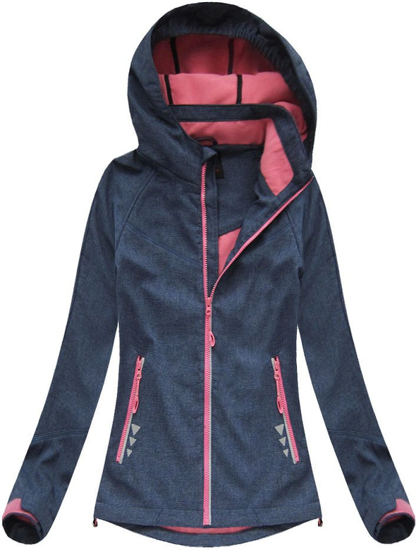 BLUZA TREKKINGOWA Z KAPTUREM GRANATOWA (HV-909)