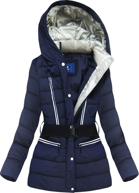 KURTKA Z ODBLASKOWYMI LAMPASAMI GRANATOWA (M8-610)