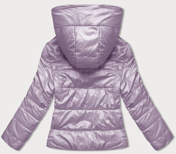 Krótka kurtka damska z kapturem wrzos (B8187-51)