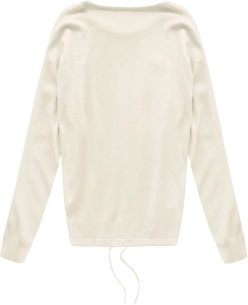 SWETER Z KIESZONKĄ BEŻOWY (P7119)