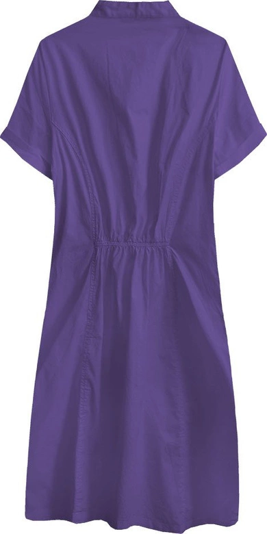 BAWEŁNIANA SUKIENKA KOSZULOWA FIOLETOWA (1052)