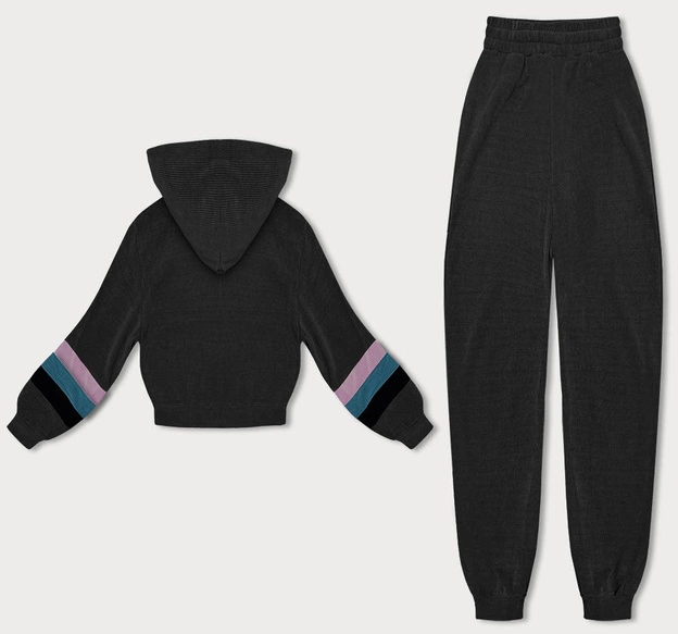 Damski dres z kolorowymi wstawkami czarny (AMG-346A)