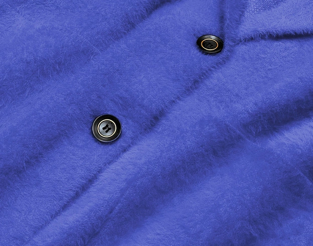 Krótka wełniana narzutka alpaka chabrowa (7108-1)