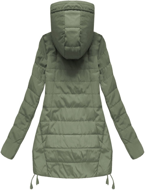 PIKOWANA KURTKA Z KAPTUREM KHAKI (759-1BIG)