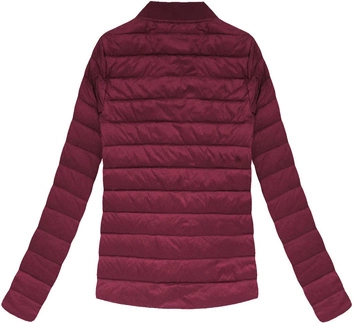 PIKOWANA KURTKA Z PUCHEM NATURALNYM BORDOWA (7099)