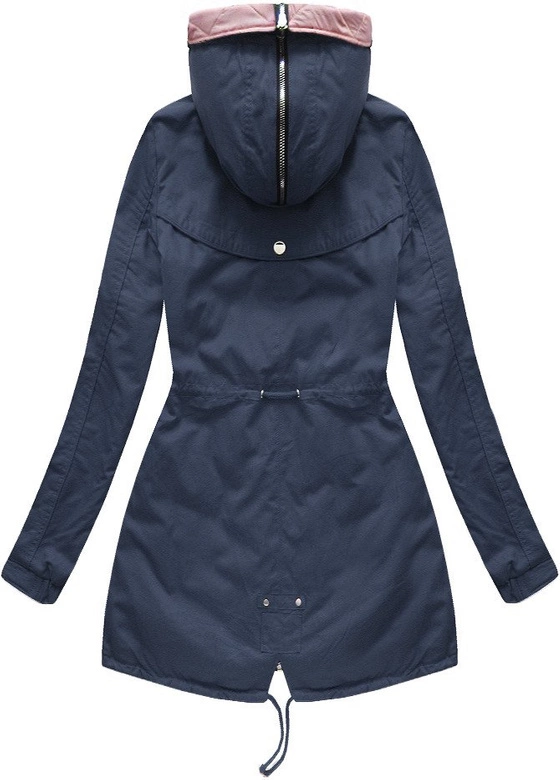 DWUSTRONNA KURTKA Z KAPTUREM GRANATOWA (XW623X)