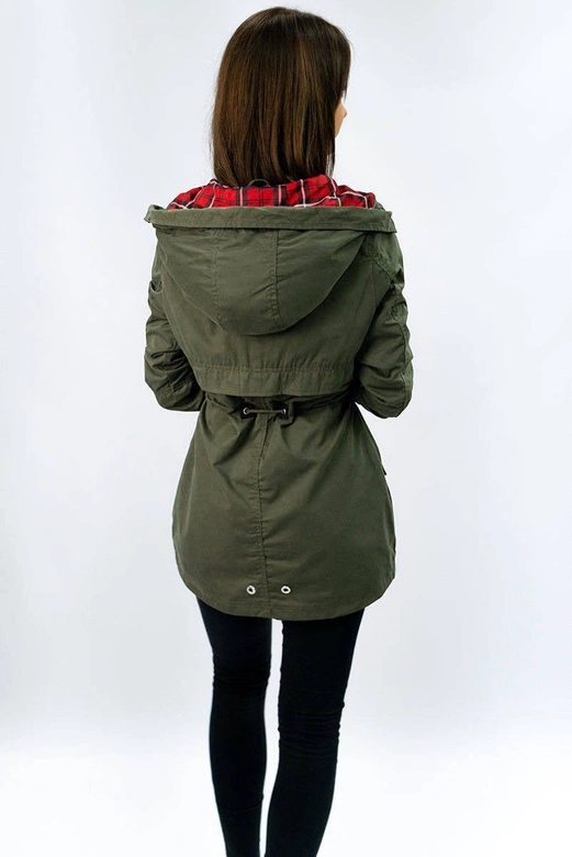 Krótka parka z kapturem army (tlr243)