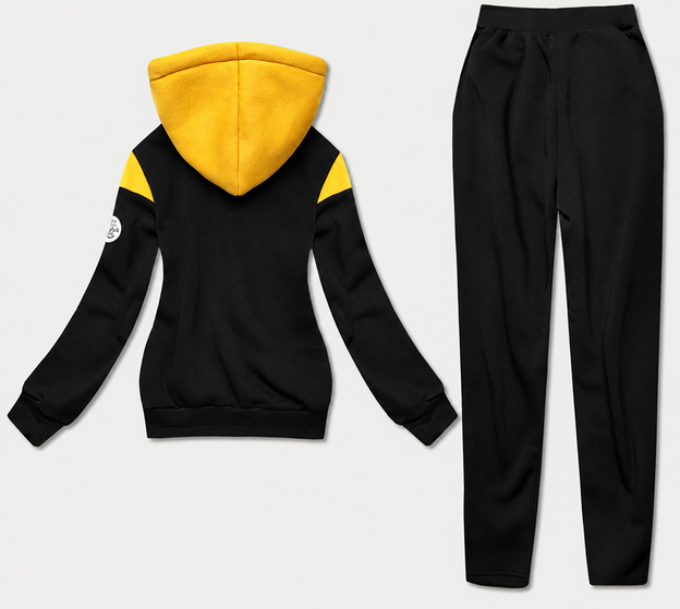Dres damski bluza + spodnie żółto-czarny (amg690)