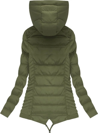 PIKOWANA KURTKA Z KAPTUREM KHAKI (W533)