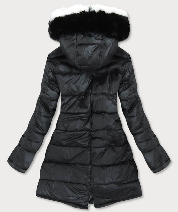 DWUSTRONNA DAMSKA KURTKA ZIMOWA MORO BIAŁA/CZARNA (X003X)