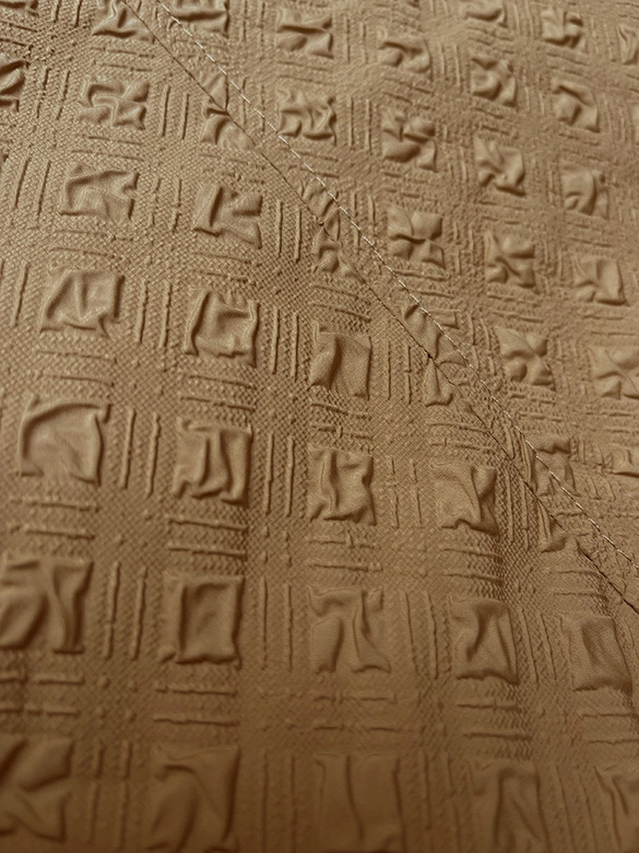 Dwustronny płaszcz damski z paskiem camel (WD202307)