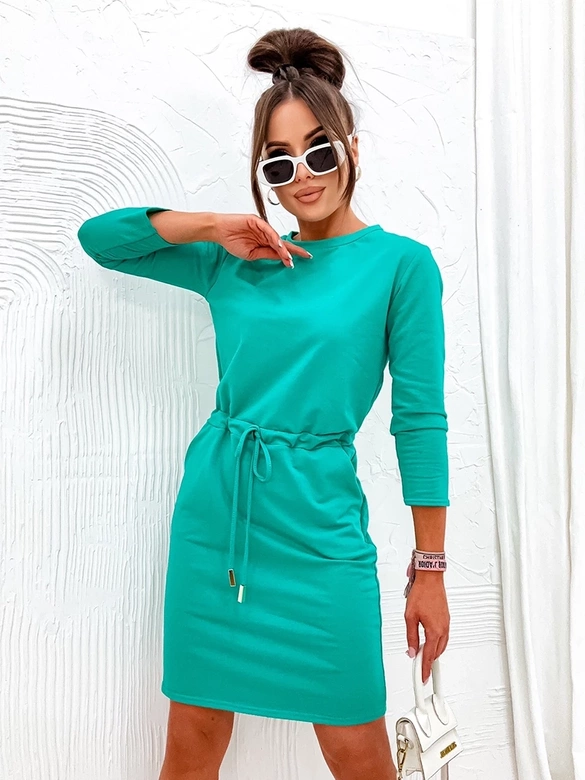 Sukienka z bawełny turkusowa (700)