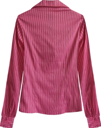 KOSZULA W PASKI Z KORONKĄ AMARANTOWA (11072)