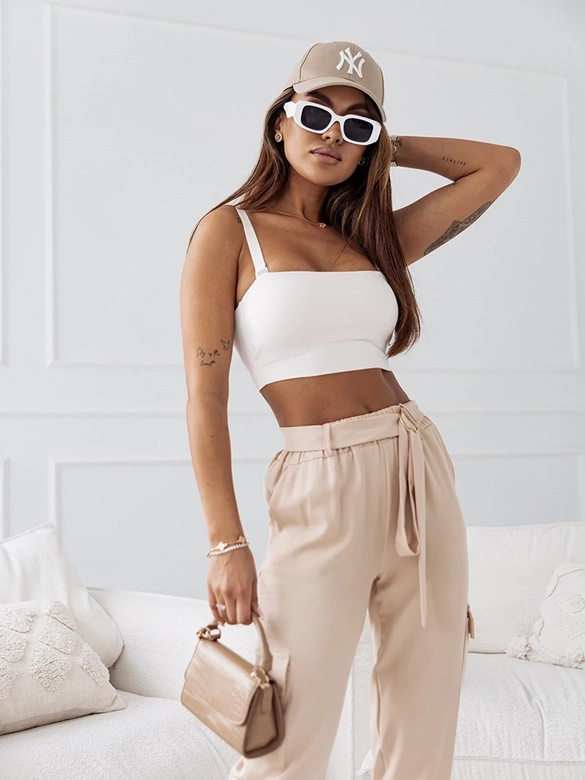 Spodnie damskie bojówki beżowe (8266)