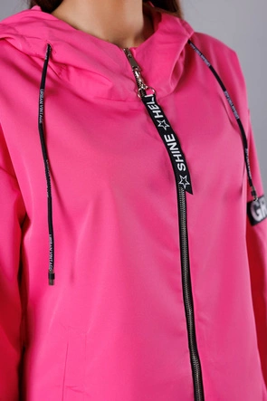 Cienka asymetryczna narzutka damska różowa (B8117-83)