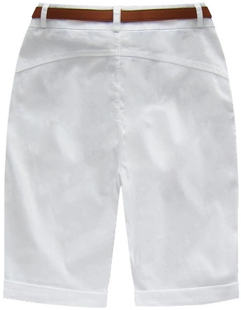 BERMUDY Z PASKIEM BIAŁE (77ART)