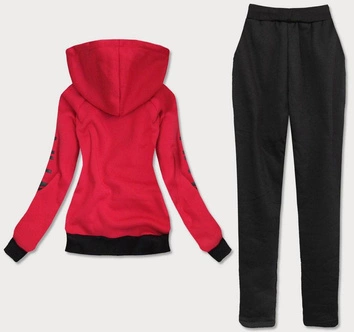 Komplet sportowy damski czarno-czerwony (amg580/1)