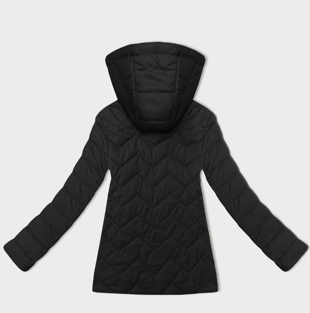 Lekka pikowana kurtka damska z kapturem J Style czarna (16M9232-392)