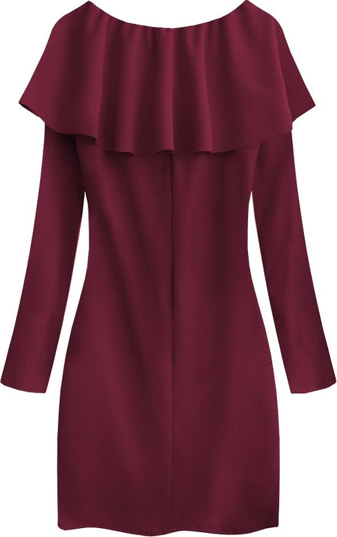 PROSTA SUKIENKA Z FALBANĄ BORDOWA (540ART)