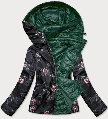 PIKOWANA KURTKA DWUSTRONNA DAMSKA BUTELKOWA ZIELEŃ (RQW-6843)