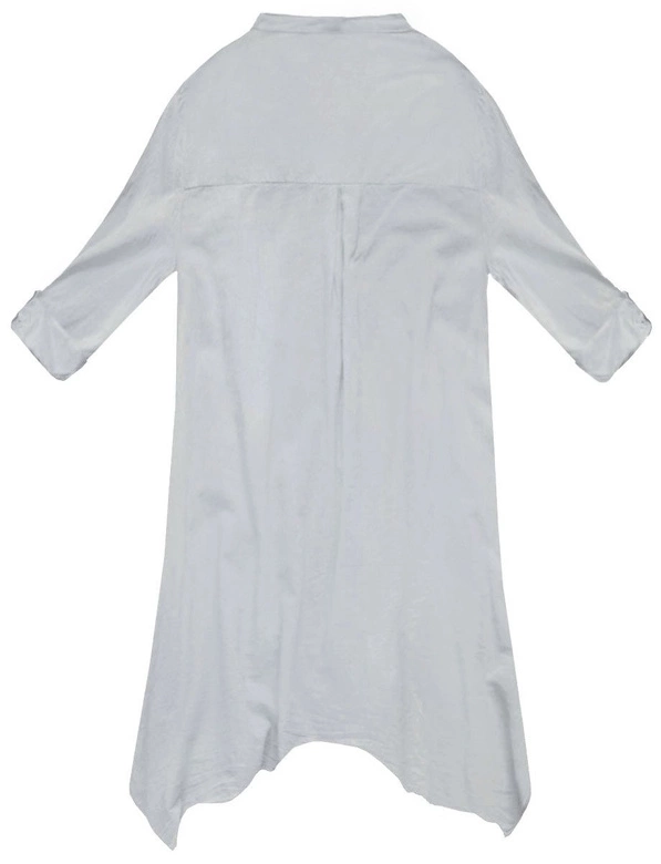 TRAPEZOWA KOSZULA Z GIPIURĄ SZARA (ART25)