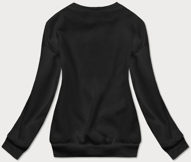 Bluza dresowa damska z nadrukiem czarna (26005)