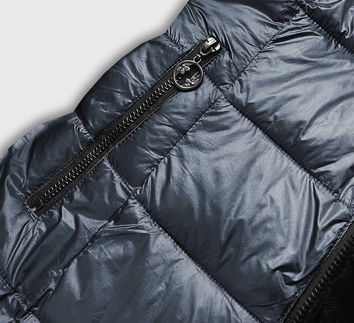 Dwustronna kurtka futro damska grafitowa (b8052-70)