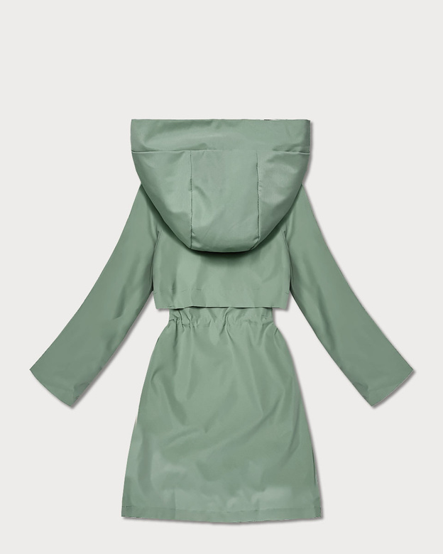 Lekka parka damska na podszewce Goodlookin szarozielona (KK60407-3#)