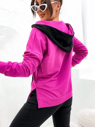 Trzyczęściowy bawełniany komplet sportowy fuksja (783)