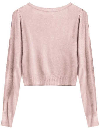 KRÓTKI SWETEREK ZE ZDOBIENIAMI PUDROWY RÓŻ (1523)