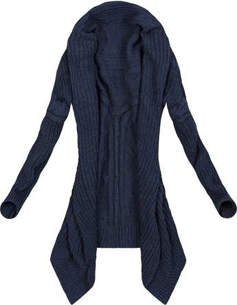 KARDIGAN Z WYDŁUŻONYMI BOKAMI GOOD77/1 GRANATOWY