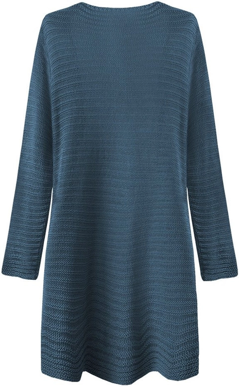 AŻUROWY KARDIGAN Z KIESZENIAMI CIEMNONIEBIESKI (227ART)