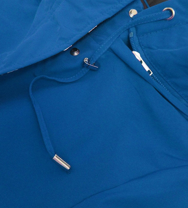 DWUSTRONNA KURTKA PARKA DAMSKA NIEBIESKA-PEPITKA (W353-1)