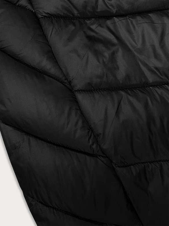 Długa kurtka damska z kapturem Ann Gissy czarna (AG1-J9169)