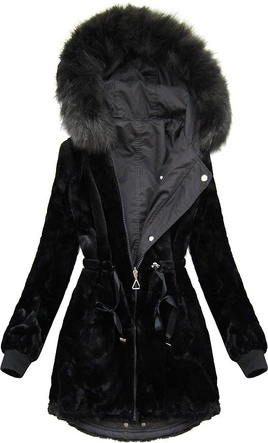 DAMSKA DWUSTRONNA PARKA ZIMOWA GRAFITOWA (A623)