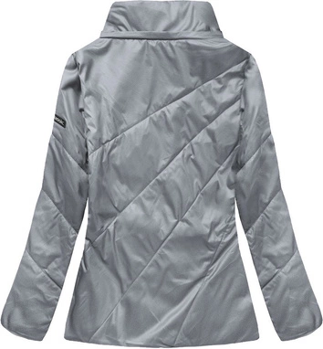 PIKOWANA KURTKA Z KAPTUREM SZARA (B9516)