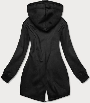 DŁUGA DAMSKA BLUZA SPORTOWA CZARNA (AMG816)