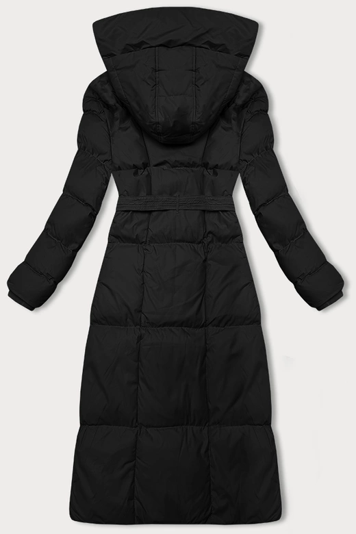 Zimowa damska kurtka z paskiem J Style czarna (5M3227-392)