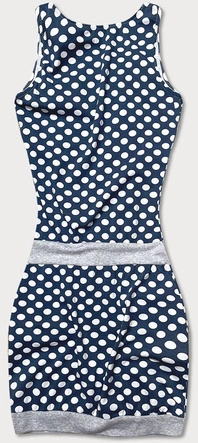 DAMSKA SUKIENKA W GROCHY Z KIESZONKĄ GRANATOWA (1570)