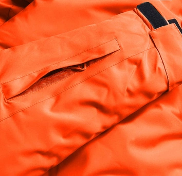 DAMSKA KURTKA ZIMOWA NARCIARSKA NEONOWO POMARAŃCZOWA (HH012-48)