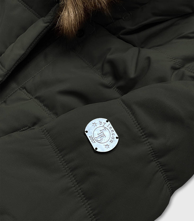 Parka zimowa damska na futrze army (m-21013)