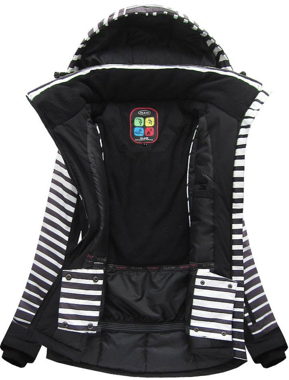 DAMSKA KURTKA ZIMOWA SNOWBOARDOWA Z MEMBRANĄ CZARNA (W191)