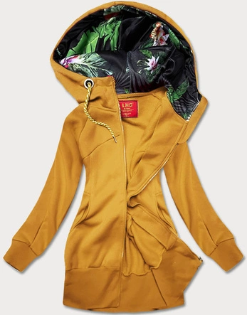 Bluza damska na suwak żółta (amg861)