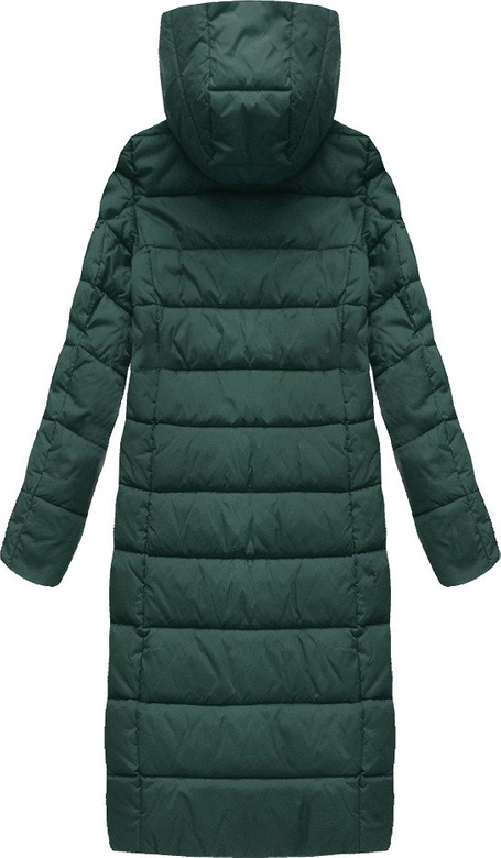 DŁUGA PIKOWANA KURTKA BUTELKOWA ZIELEŃ (7704)