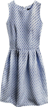 SUKIENKA Z TŁOCZONYM WZOREM GRANATOWO-ECRU (3124)