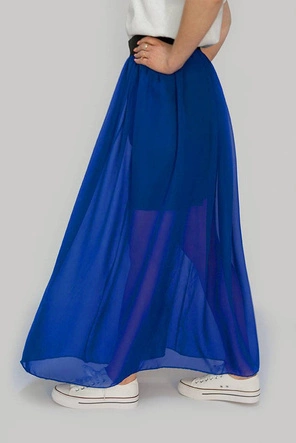 ZWIEWNA SPÓDNICA MAXI CHABROWA (596ART)