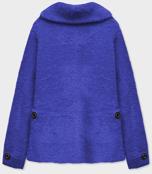 Krótka narzutka na guziki alpaka chabrowa (537)