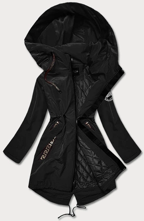 PROSTA KURTKA DAMSKA ZE SKOŚNYMI KIESZENIAMI CZARNA (HS-1832)